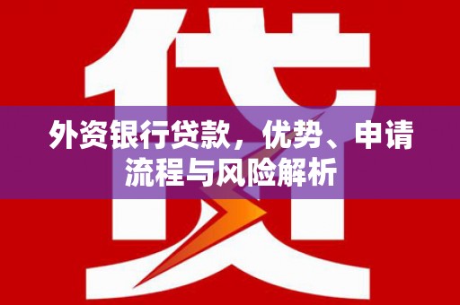 南岔外资银行贷款，优势、申请流程与风险解析