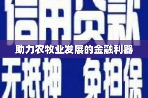 南岔助力农牧业发展的金融利器