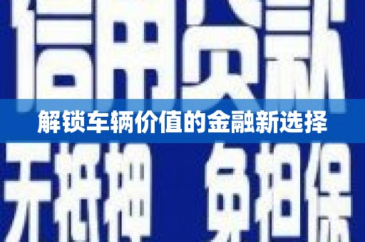 南岔解锁车辆价值的金融新选择