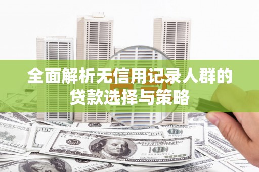 南岔全面解析无信用记录人群的贷款选择与策略